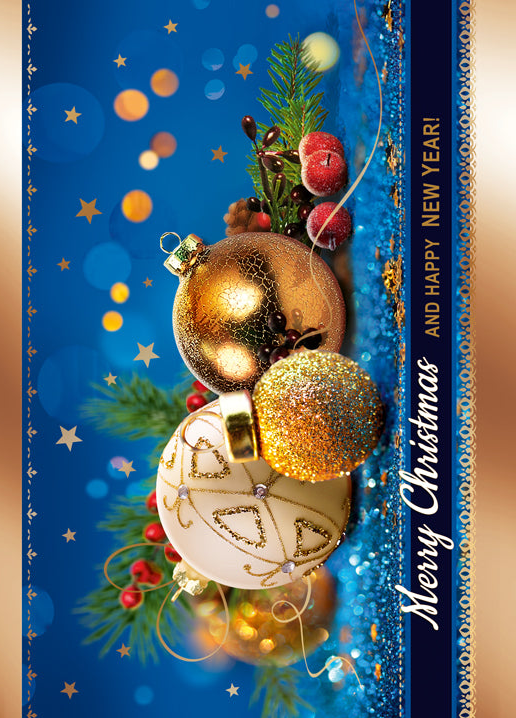 Greeting Card - Merry Christmas and Happy New Year - A5N