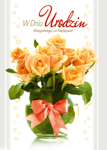 Polish Birthday Cards Flowers Set 1 - B6