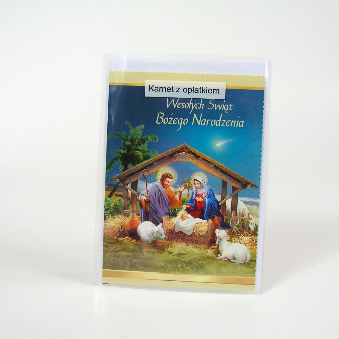 Polish Greeting Cards Christmas Religious with Christmas Wafer - B6L