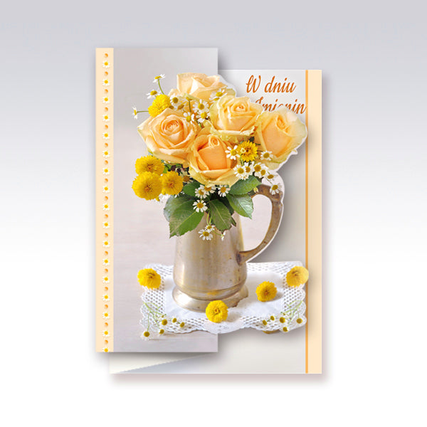 Polish Name Day Cards Flowers - B6W