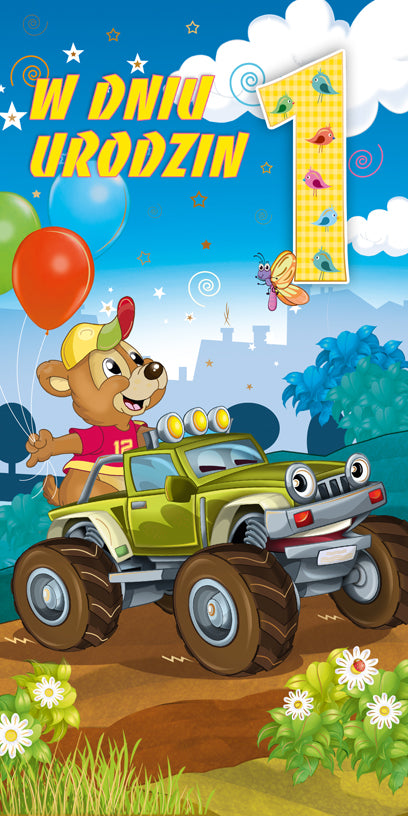 Polish 1st Birthday Cards - DL
