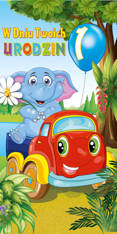 Polish 1st Birthday Cards - DL