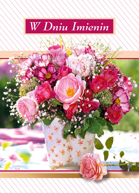 Polish Name Day Cards Flowers - B6