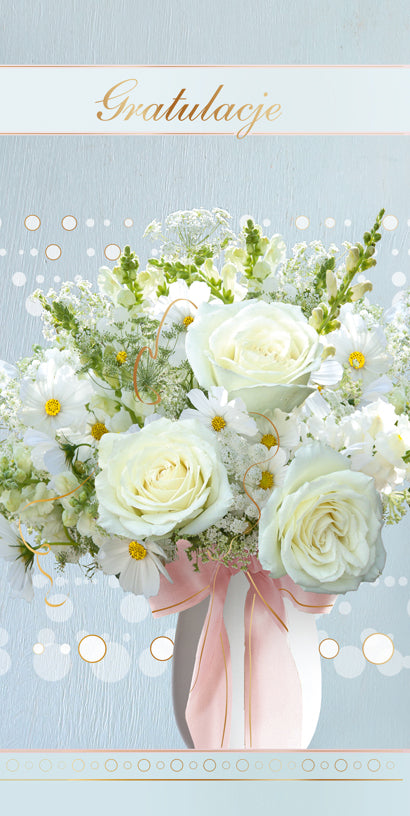 Polish Greeting Cards Flowers Aniversary/Jubilee - DL