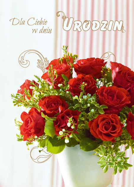 Polish Birthday Cards Flowers Set 1 - B6