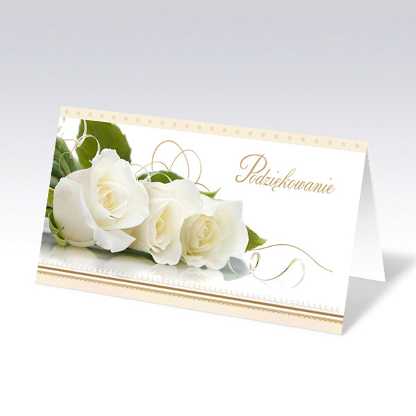 Polish Greeting Cards Flowers Thank You - DL