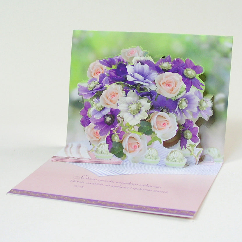 Polish Greeting Cards Flowers 3D - A5P