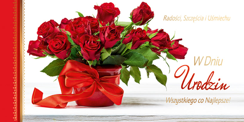 Polish Birthday Cards Flowers Set 1 - DL