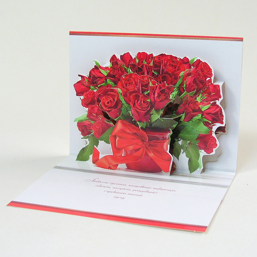 Polish Greeting Cards Flowers 3D - A5P