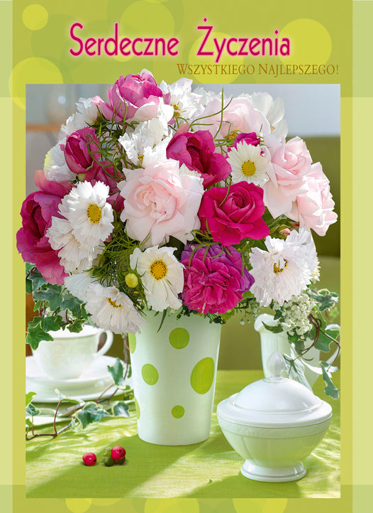 Polish Greeting Cards Flowers 3D - A5P