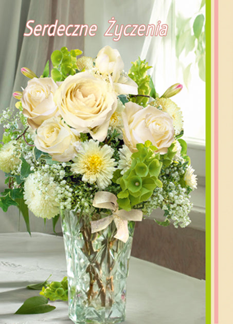 Polish Greeting Cards Flowers - B6