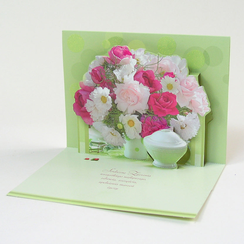 Polish Greeting Cards Flowers 3D - A5P
