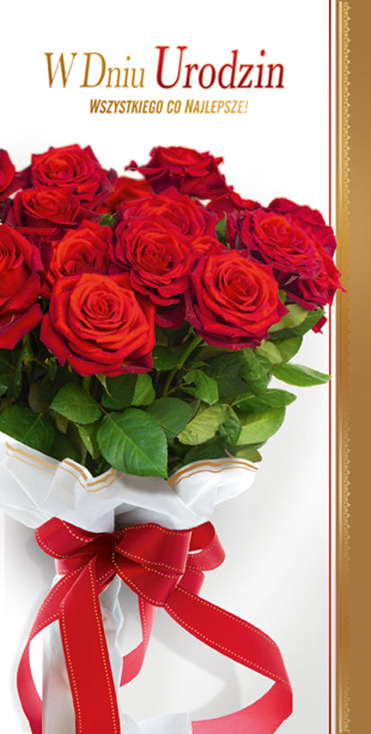 Polish Birthday Cards Flowers Set 1 - DL