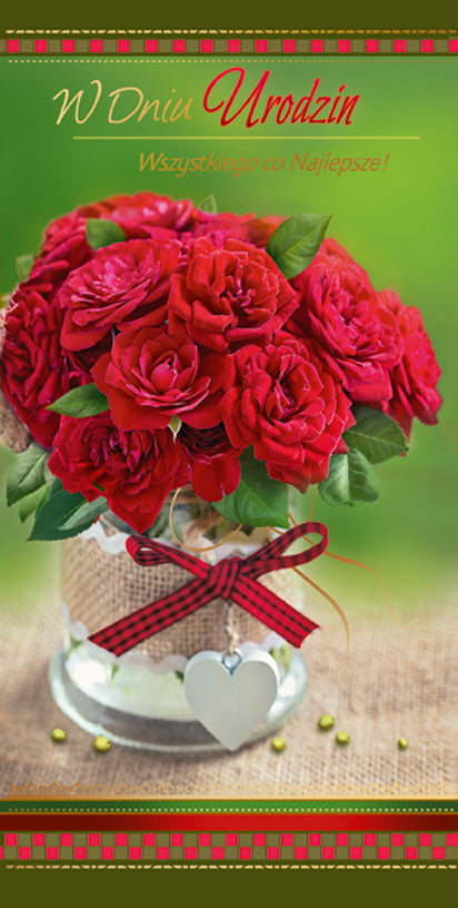 Polish Birthday Cards Flowers Set 1 - DL