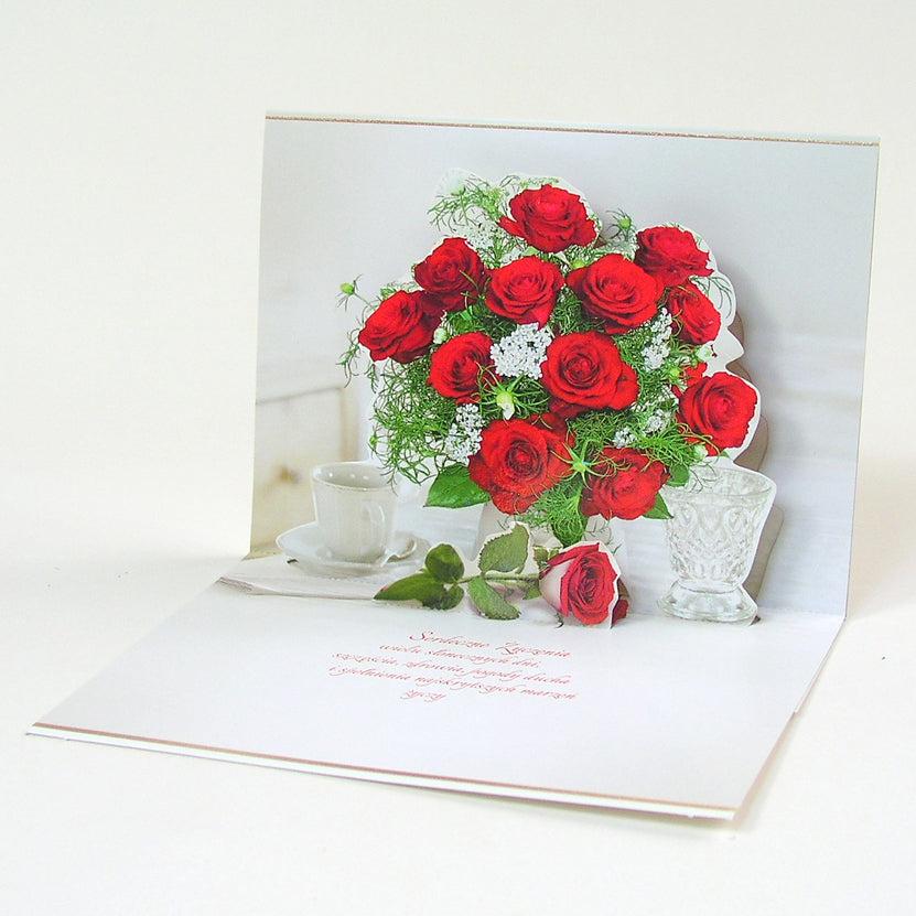 Polish Greeting Cards Flowers 3D - A5P