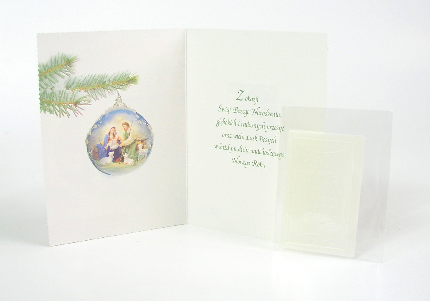 Polish Greeting Cards Christmas Religious with Christmas Wafer - B6L