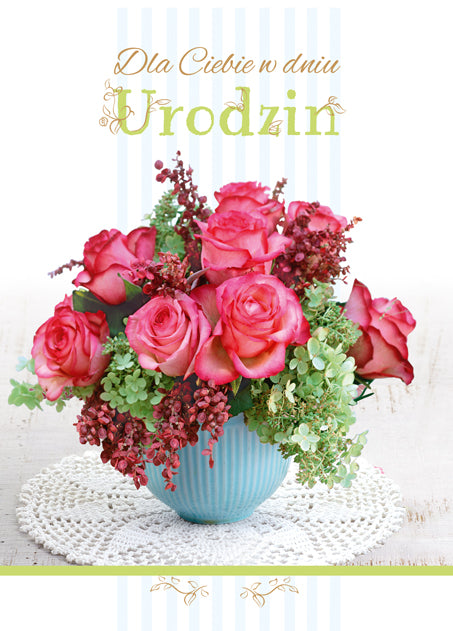 Polish Birthday Cards Flowers Set 1 - B6