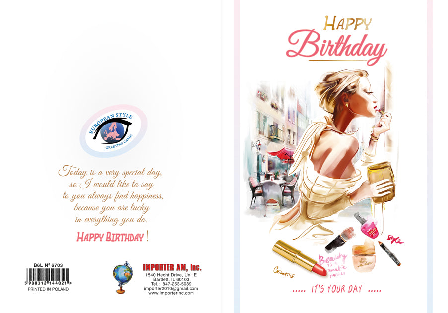 Birthday Card - Happy Birthday for Her - B6L