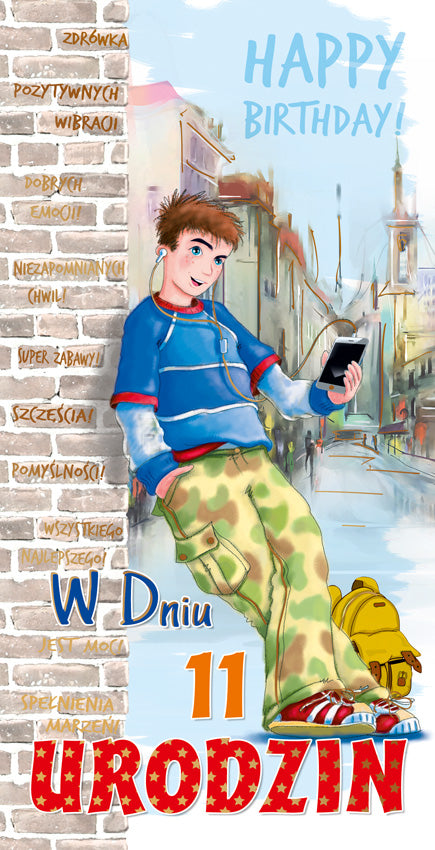 Polish Birthday Cards For Kids with Changeable Year Set 1 - DL