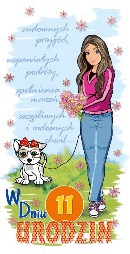 Polish Birthday Cards For Kids with Changeable Year Set 1 - DL