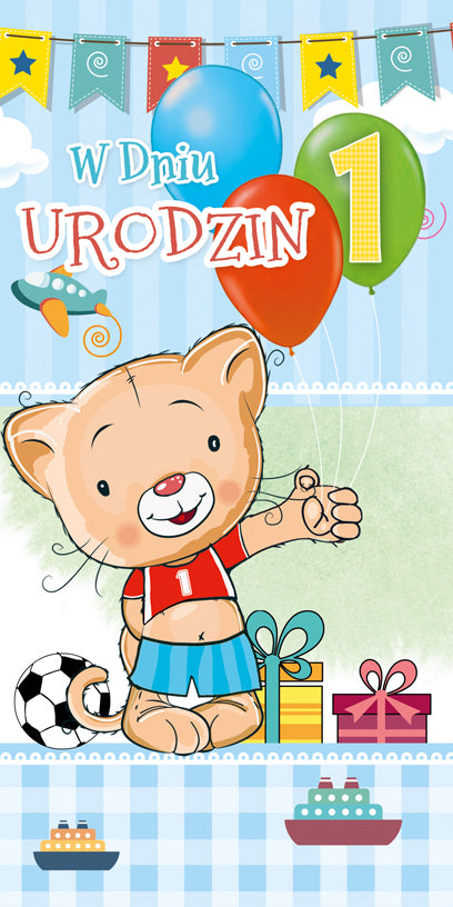 Polish 1st Birthday Cards - DL