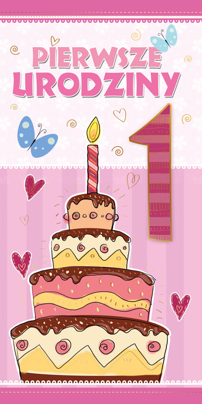 Polish 1st Birthday Cards - DL