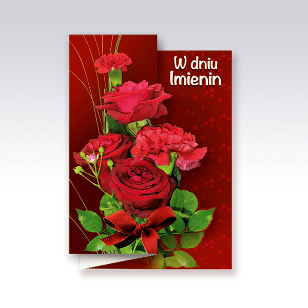 Polish Name Day Cards Flowers - B6W