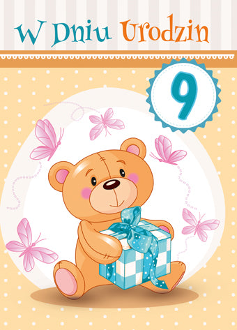 Polish Birthday Cards For Kids with Changeable Year - B6SC