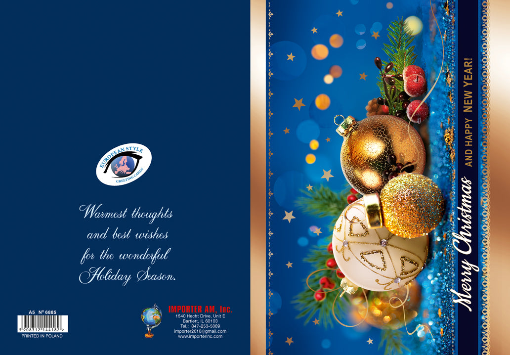 Greeting Card - Merry Christmas and Happy New Year - A5N