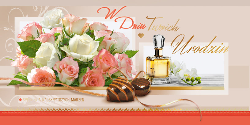 Polish Birthday Cards Flowers Set 3 - DL