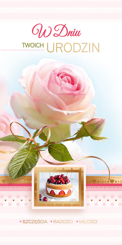Polish Birthday Cards Flowers Set 3 - DL