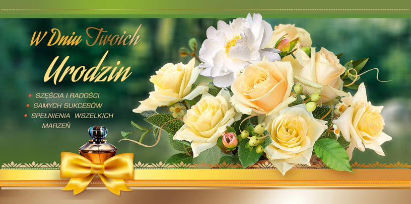 Polish Birthday Cards Flowers Set 3 - DL
