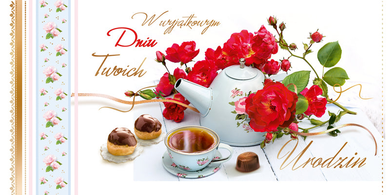 Polish Birthday Cards Flowers Set 3 - DL