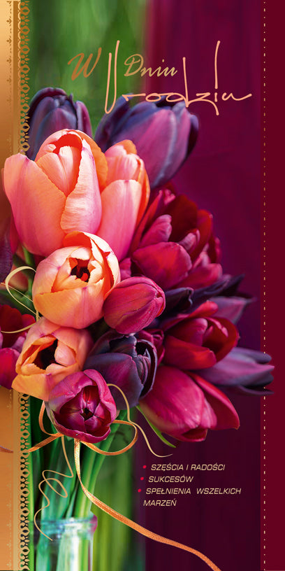 Polish Birthday Cards Flowers Set 3 - DL
