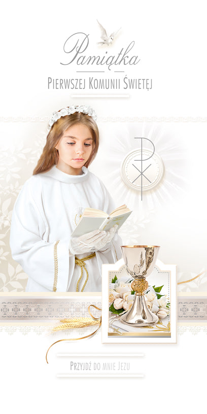 Polish Greeting Cards First Communion Girl - DL