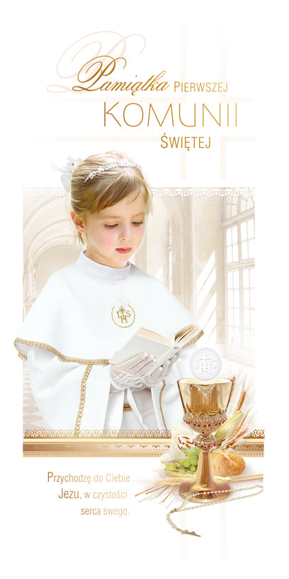 Polish Greeting Cards First Communion Girl - DL