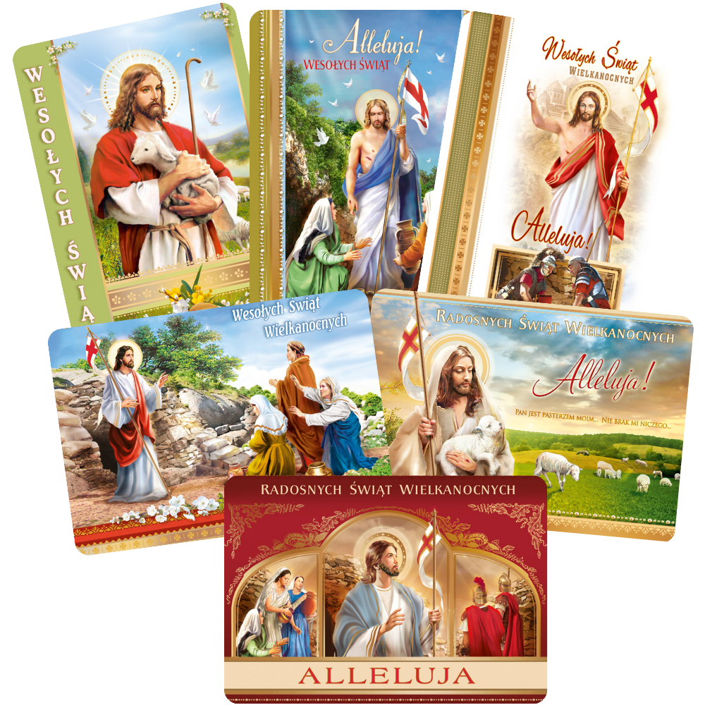 Polish Greeting Cards Easter Religious 3D - A5P