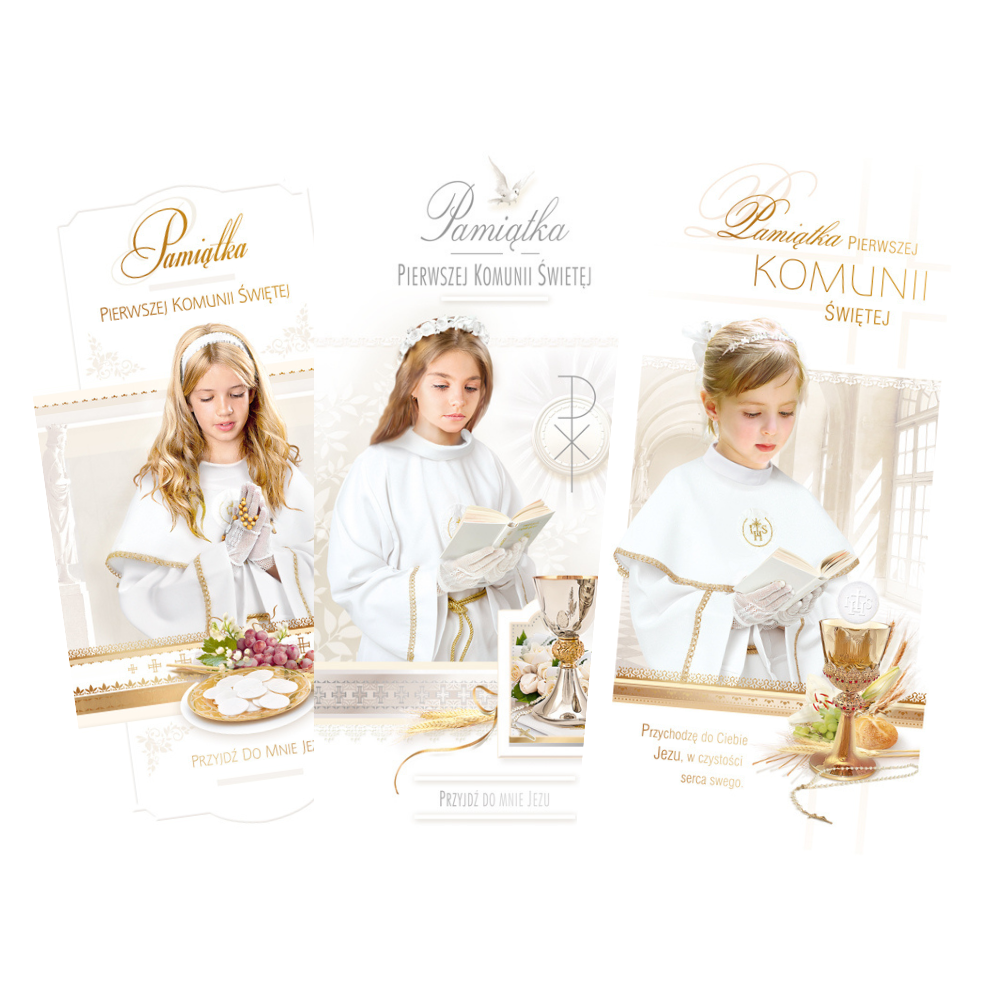Polish Greeting Cards First Communion Girl - DL