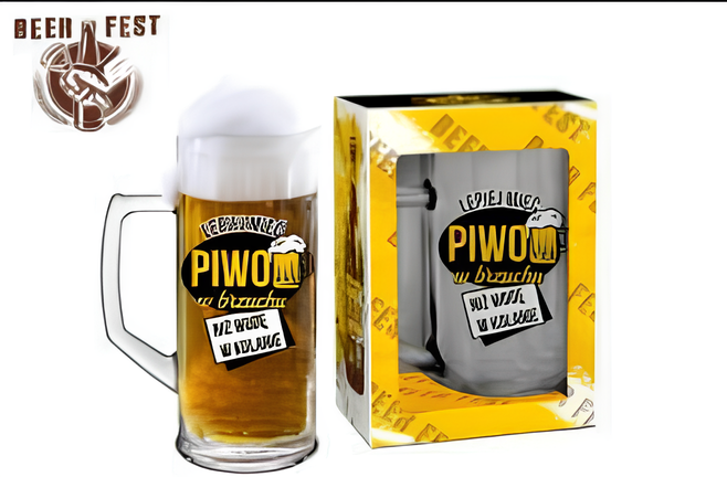 BEER FEST - Beer Mug Reno Ottica 500ml (17 fl oz) Better to have a beer in your belly than water in your knee