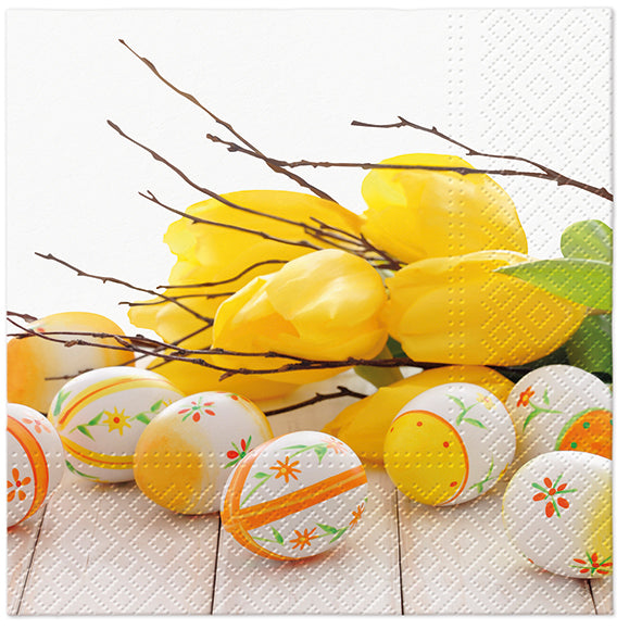 Easter Flowers Eggs Paper Napkins