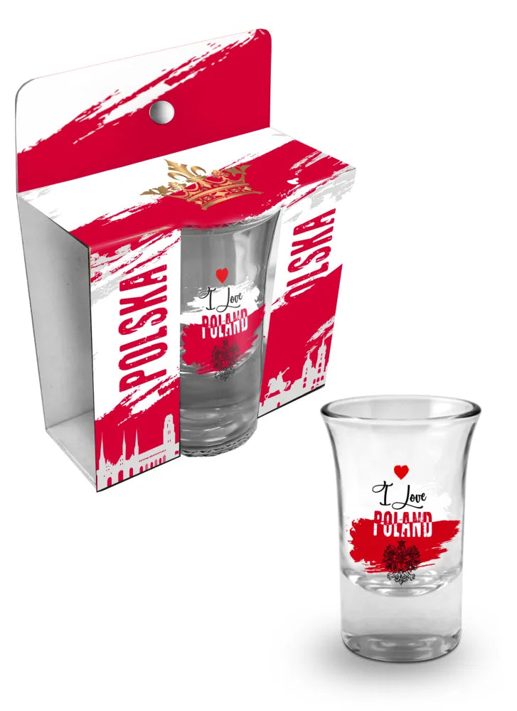 Shot glass Junior 35ml (1.2 fl oz) I love Poland