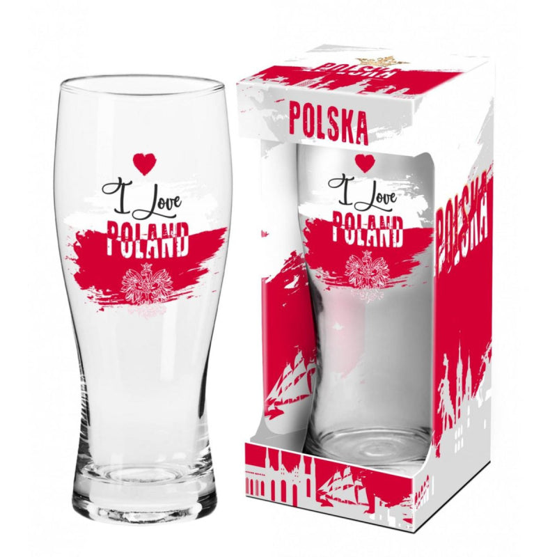 Beer Glass Golding 500ml (17 fl oz) I love Poland