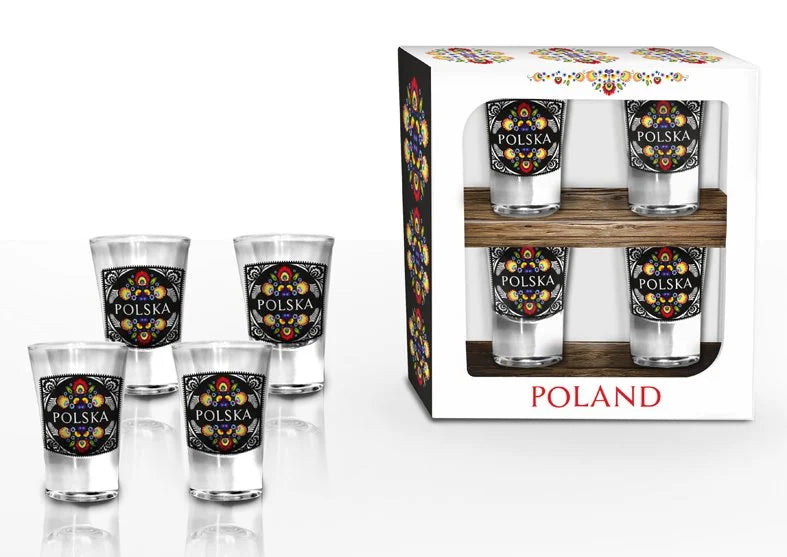 FOLK - Shot glasses set of 4 35ml (1.2 fl oz) Folk 1 (black)