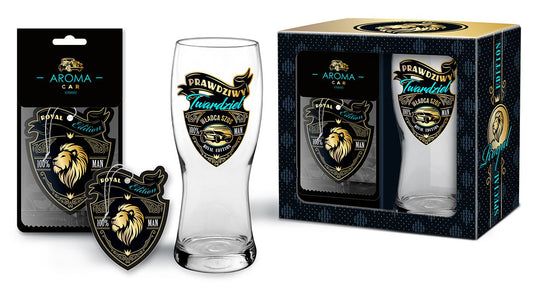 ROYAL EDITION - Beer Glass Koblenz 500ml (17fl oz) + Car air refreshener - The Real Tough Guy