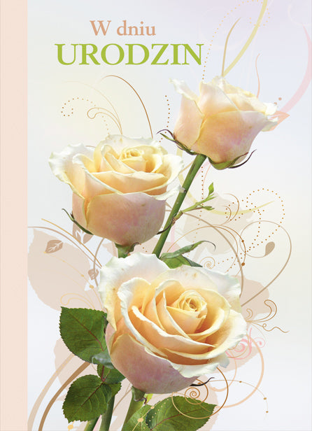 Polish Birthday Cards Flowers Set 2 - B6