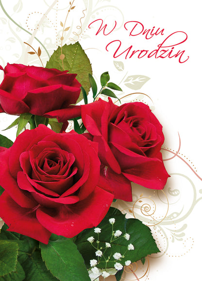 Polish Birthday Cards Flowers Set 2 - B6