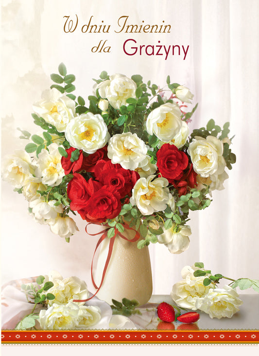 Polish Name Day Cards For Her with Changeable Name - A5SI