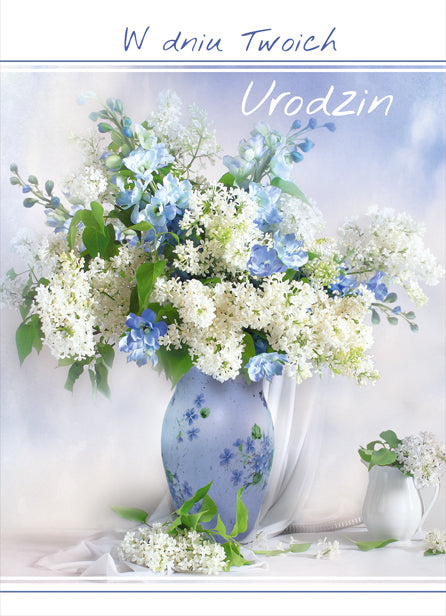 Polish Birthday Cards Flowers Set 2 - B6