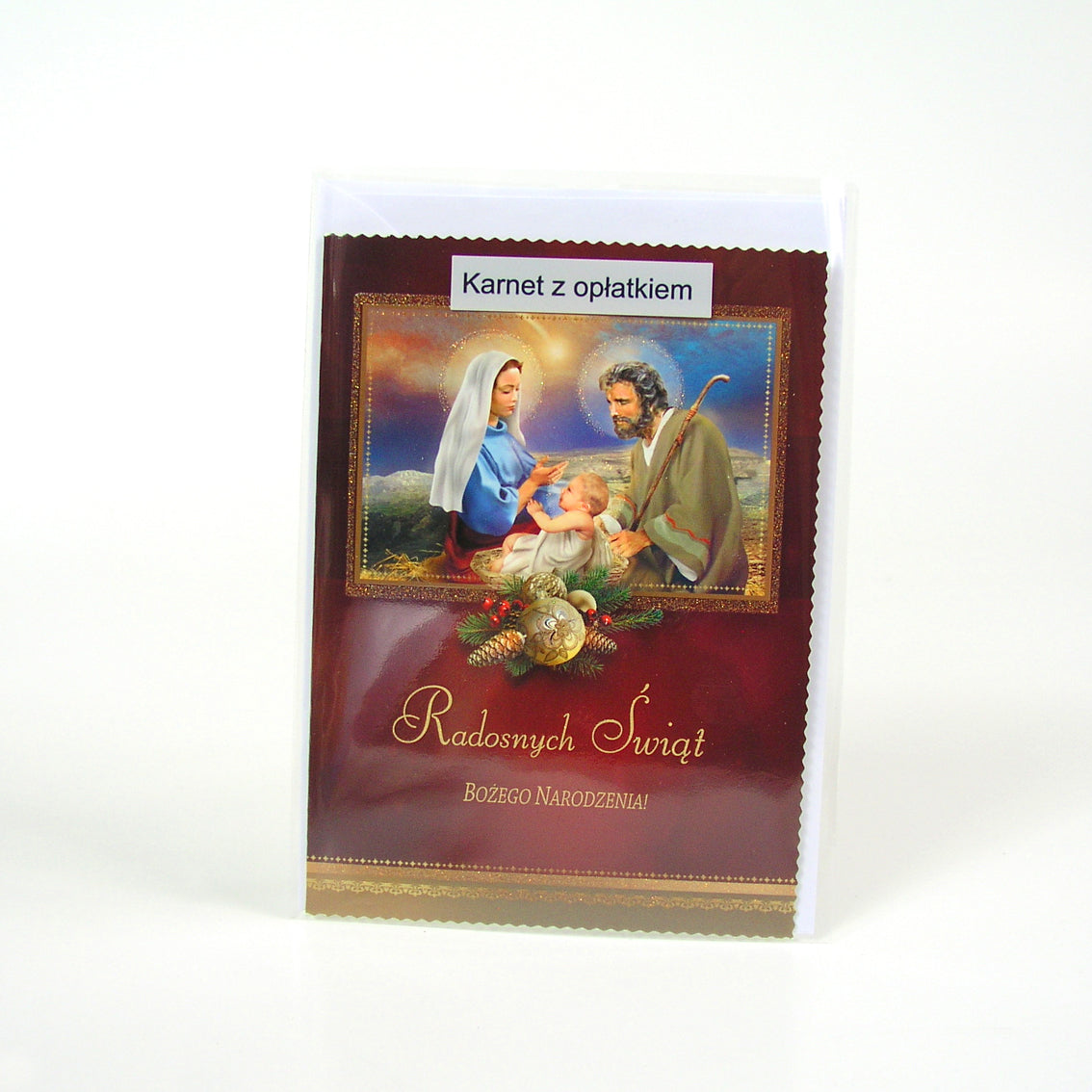 Polish Greeting Cards Christmas Religious with Christmas Wafer - B6L