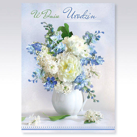 Polish Birthday Cards Flowers 3D - A5P